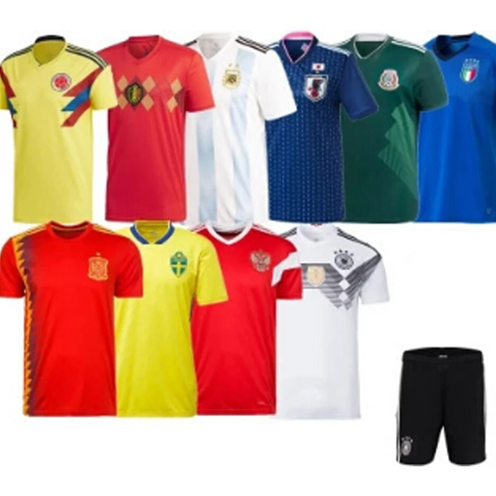 World Cup Soccer Jersey Russia Argentina Germany Spain Portugal Adult Children Football Suit Set