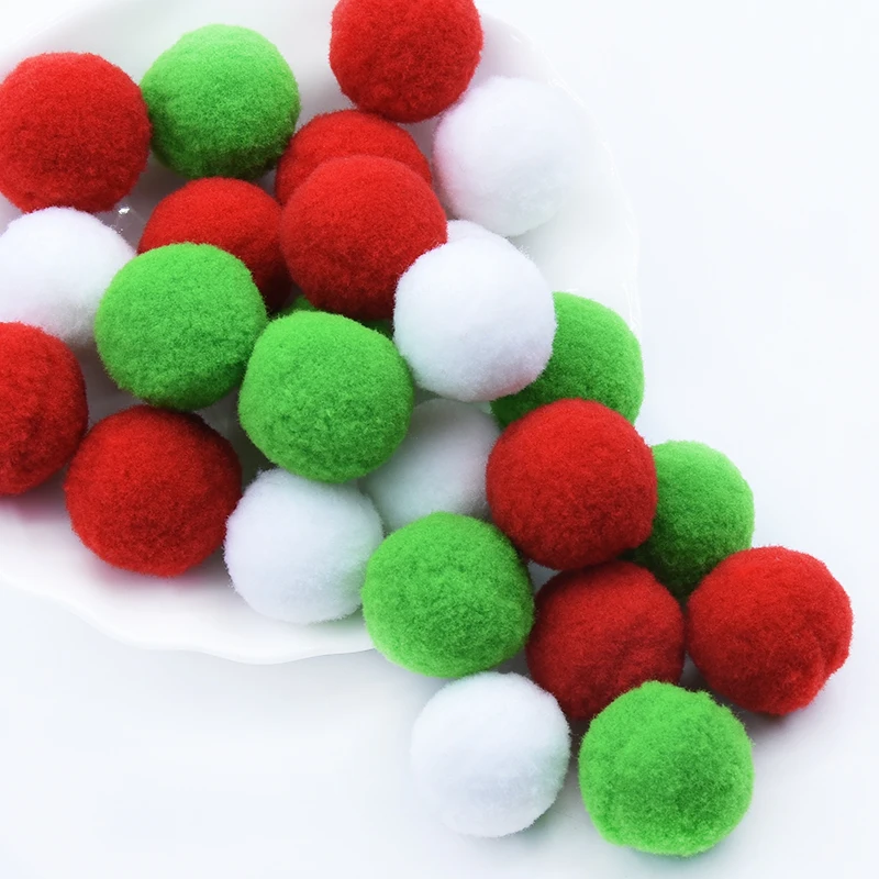 8 мм-30 мм помпоны шарики белый красный зеленый для DIY вечерние украшения дома сада свадьбы Рождества швейная одежда детские игрушки аксессуары