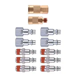 12 шт. комплект быстрого сцепления 1/4 дюйм; NPT Мужской и женский быстрый разъем комплект Воздушный Шланг