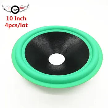 

4pcs/lot Brand New 10 Inch 250mm Woofer Speaker Repair Accessories Green Foam Edge Black Coating Paper Cone 52mm Core Basin