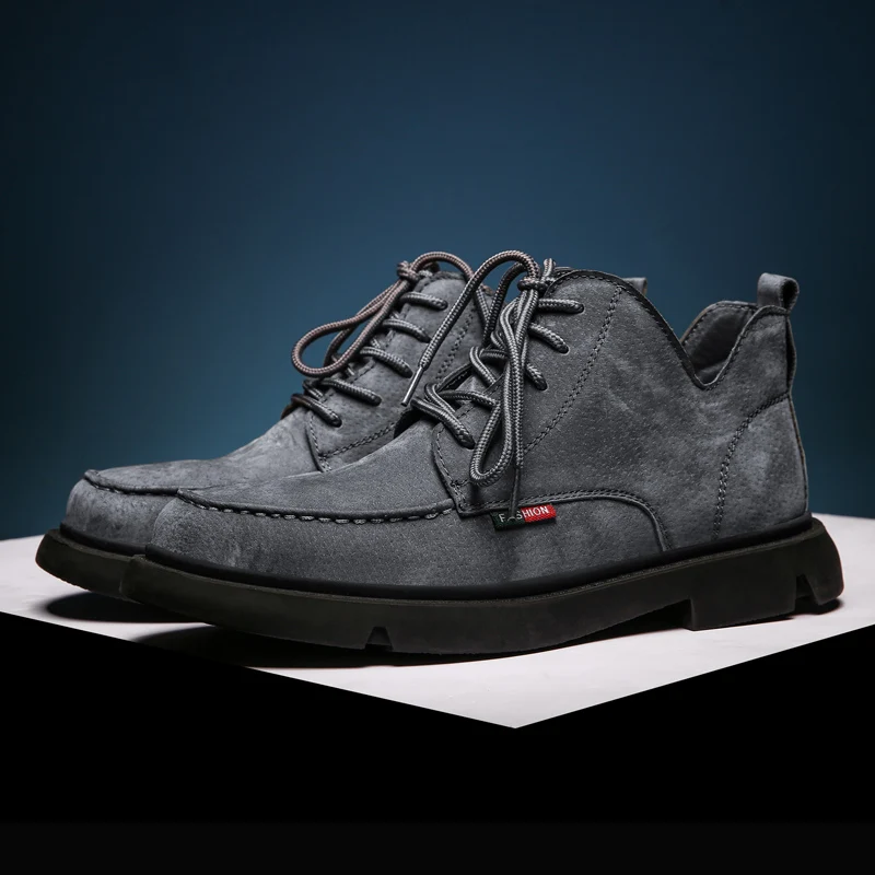 Martin boots, flat shoes for men, casual shoes for everyday wear, high-grade shoes for men, leather high-top shoes, size 48 for