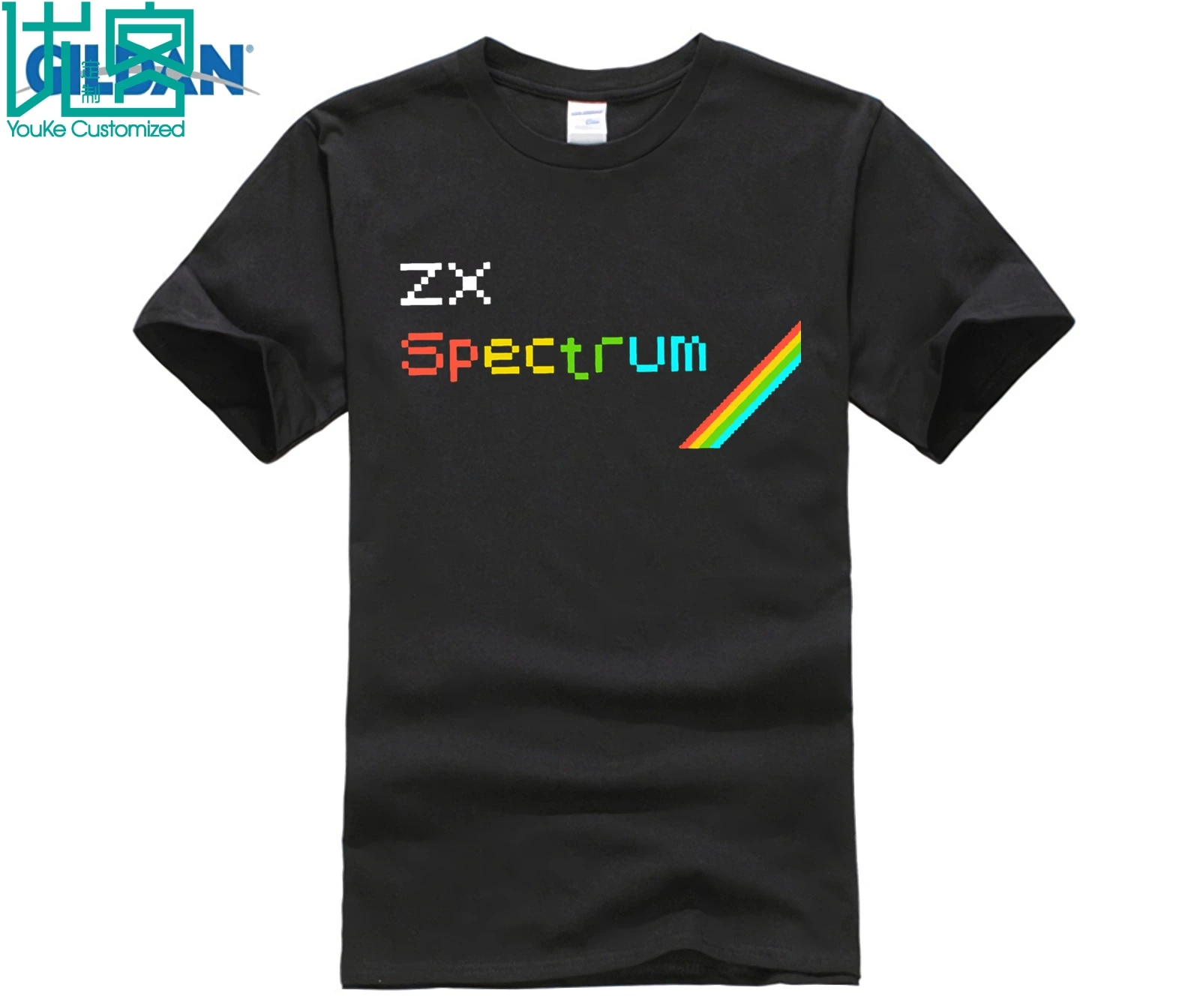 

Sinclair ZX Spectrum Retro Home Computer 8 Bit Logo Geek Nerd Black T-Shirt Mans Unique Cotton Short Sleeves O-Neck T Shirt