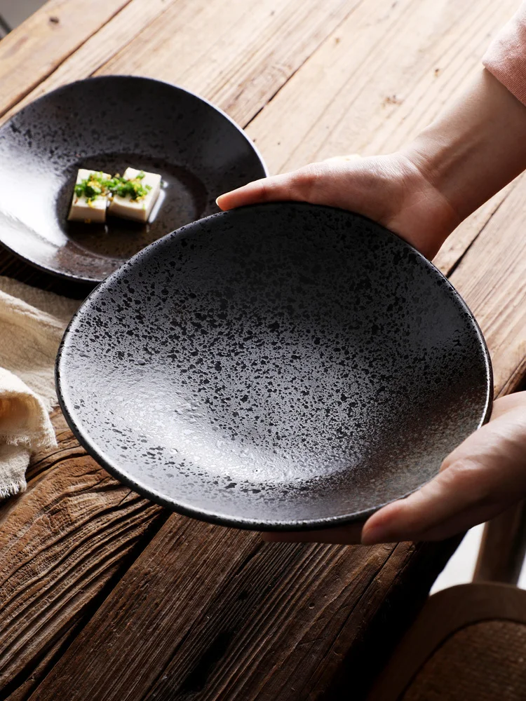 

Ceramic tableware, triangular plate, shallow bowl, household dish, cold dish bowl, salad bowl, fruit bowl, snack plate