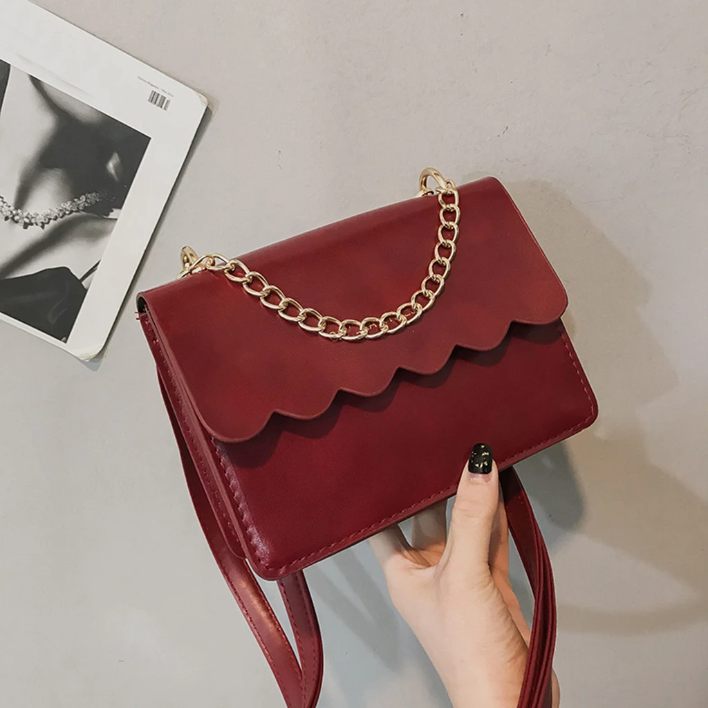 Simple Flap Shoulder Fashion Women Bag Leather Bags Girls Pure Color Mini Messenger Chest Cross Body Handbags Bolsa Feminina 820