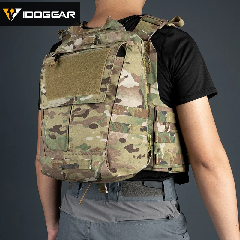 IDOGEAR Tactical Zip on Panel Pouch Backpack Plate Carrier Bag for