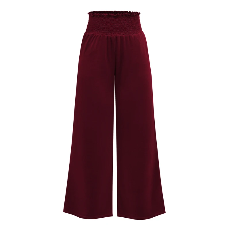 Wide Leg Pants Women Elegant 2022 Spring Summer Solid Loose Casual Trousers High Waist Drape Bottoms European & American Fashion capri trousers Pants & Capris