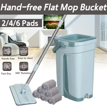 

Magic Automatic Spin Mop Avoid Hand Washing Ultrafine Fiber Cleaning Cloth Home Kitchen Wooden Floor Lazy Fellow Mop
