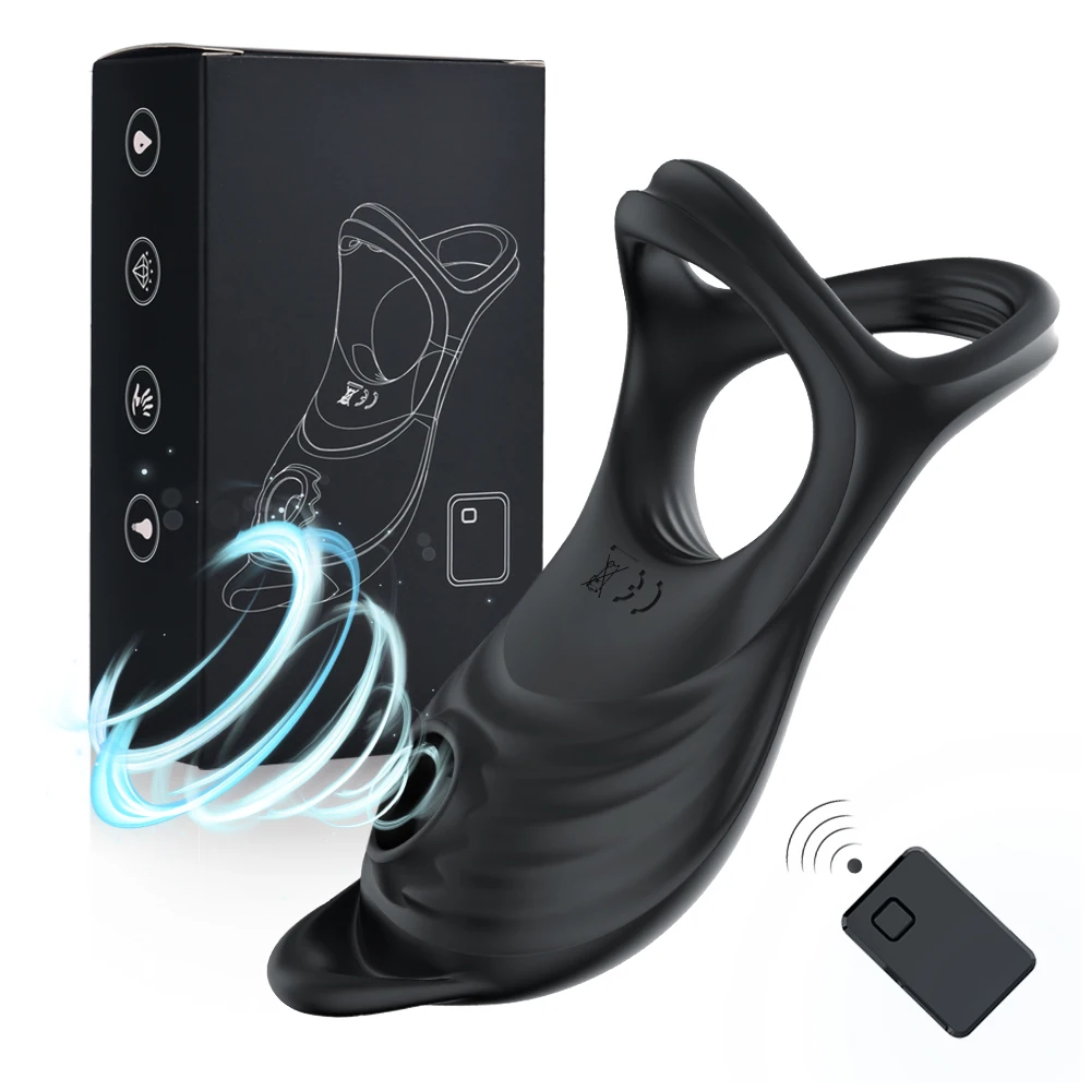 Cock Ring Vibrator for Man with Sucking Function Penis Rings Remote Control Clit Stimulator 5 Vibration Sex Toy for Men Couples