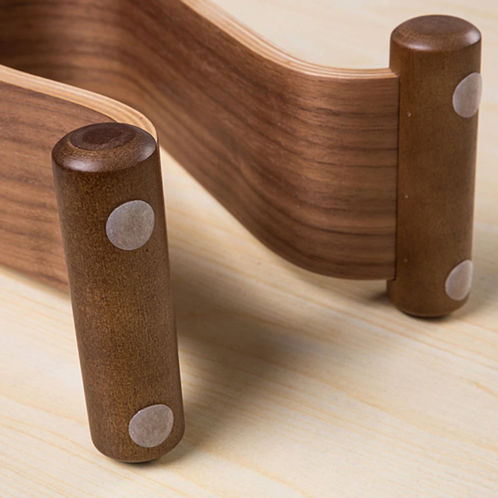 Black Walnut Wood Samdi Wooden Universal Headphone Headset Stand Rack Hanger Desk Display Holder 16cm x 11cm