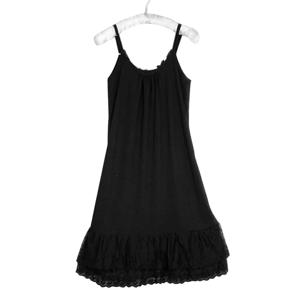 Летнее платье для сна; хлопковое сексуальное ночное белье с принтом для девочек; ночная рубашка; одежда - Цвет: Black