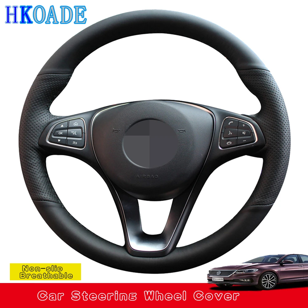 Customize Diy Micro Fiber Leather Car Steering Wheel Cover For Mercedes