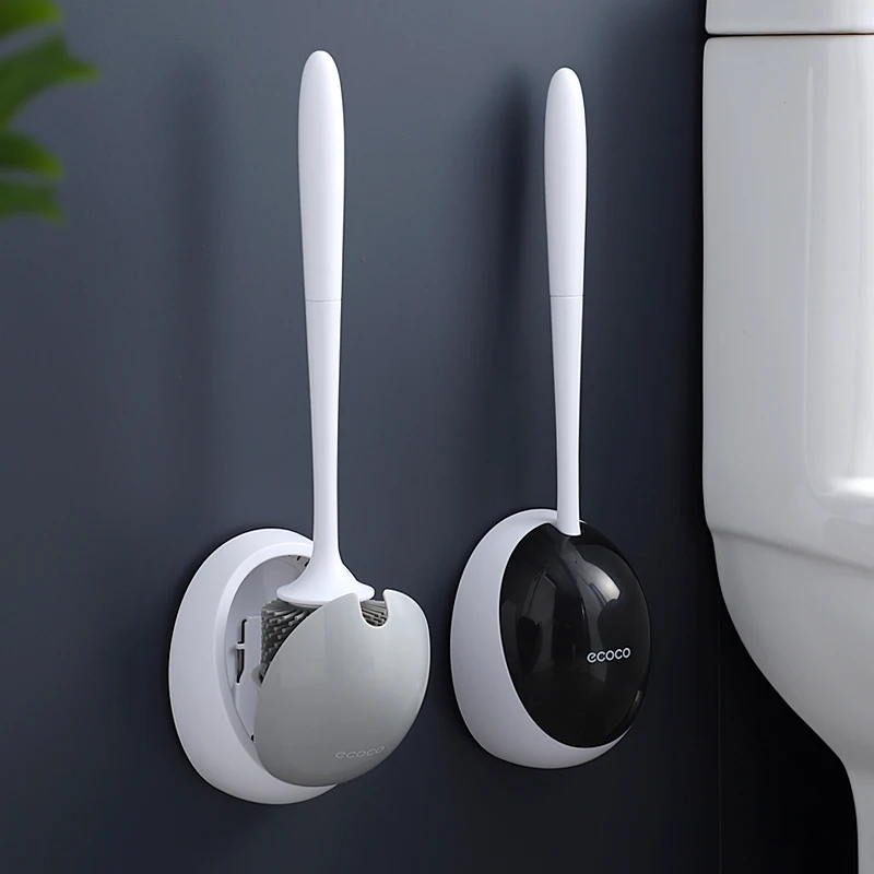 

Household Punch-free Silicone Toilet Brush Holder 360Â° Circulation Vent Clean Tool WC Wall-mounted Bathroom Accessories Sets