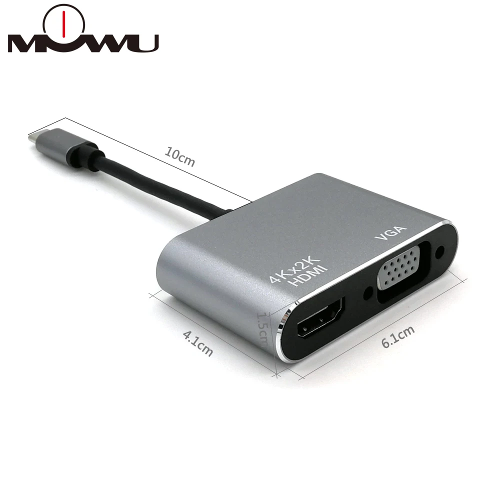 USB C к HDMI 4K VGA адаптер USB 3,1 type C USB-C к VGA HDMI преобразователи видеосигнала адаптер для Macbook Pro/Chromebook Pix