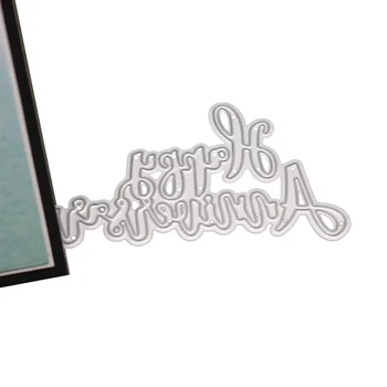 

1 Pc Happy Anniversary Die Cuts Card Making Scrapbooking Template Punch Metal Cutting Dies for Anniversary Day Card Making