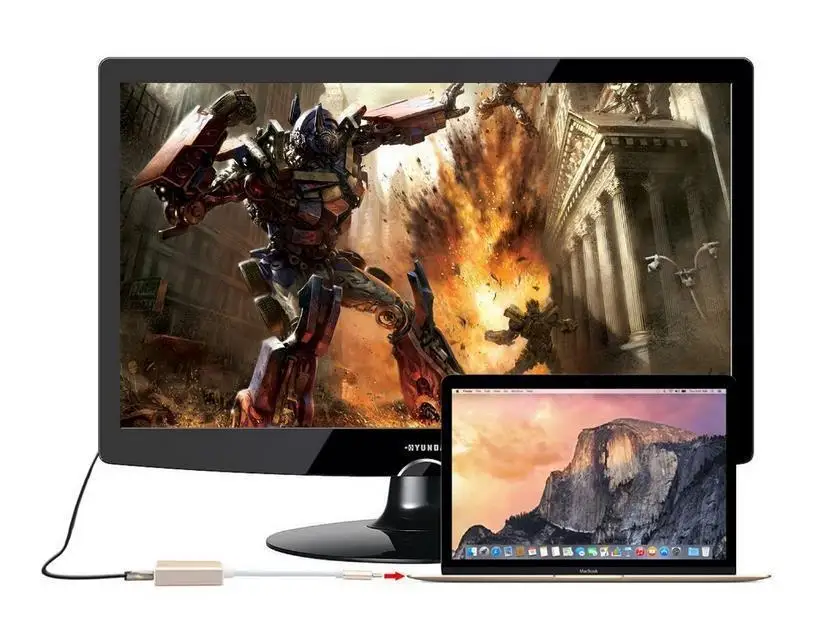 USB-C-VGA адаптер USB 3,1 type C USB-C папа-мама VGA адаптер кабель для нового Macbook 12 дюймов Chromebook Pixel Lumia 950XL