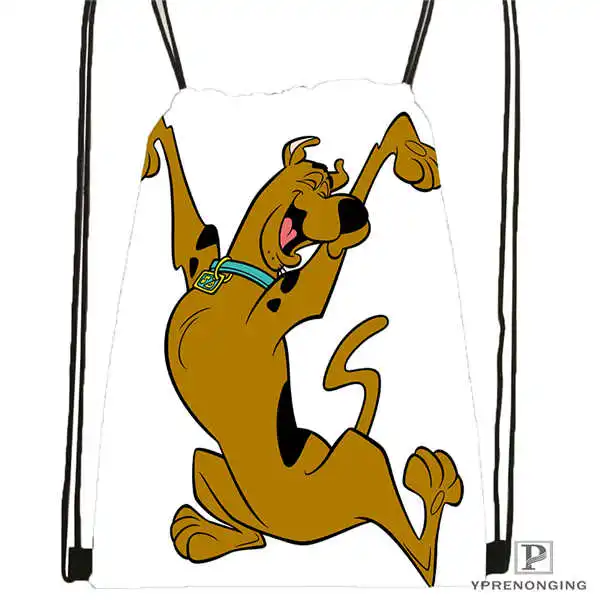 Drawstring Backpack Пользовательские HD Scooby Doo походная сумка на шнурке милый рюкзак для детей(черная спинка) 31x40 см#180531-03-64 - Цвет: Drawstring Backpack