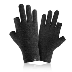 2021 Winter Men Write Gloves Two Fingers Exposed Warm Touch Screen Windproof Thin  Driving Anti Slip Outdoor Fishing Male Guante