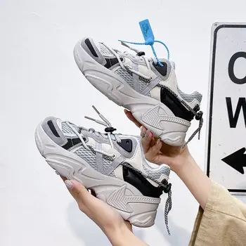 

Dad shoes women's ins Fashion 2020 Autumn New Korean style Internet celebrity breathable all-match high-rise sports shoes