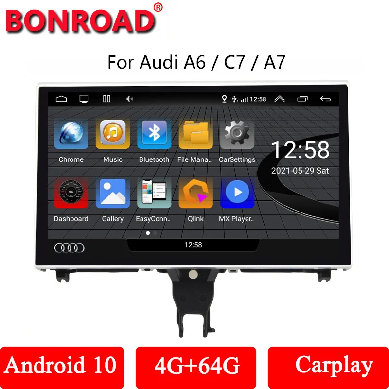 Автомагнитола Bonroad 9 дюймов Android 10 0 GPS аудио автомобильный мультимедийный плеер 4