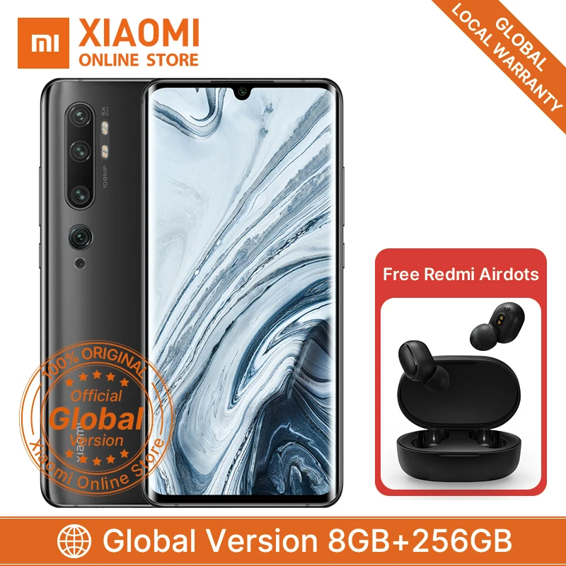 Глобальная версия Xiaomi Mi Note 10 Pro 8 Гб 256 ГБ 730 МП Penta камера Смартфон Snapdragon 5260G Восьмиядерный 6,47 мАч "мобильный телефон