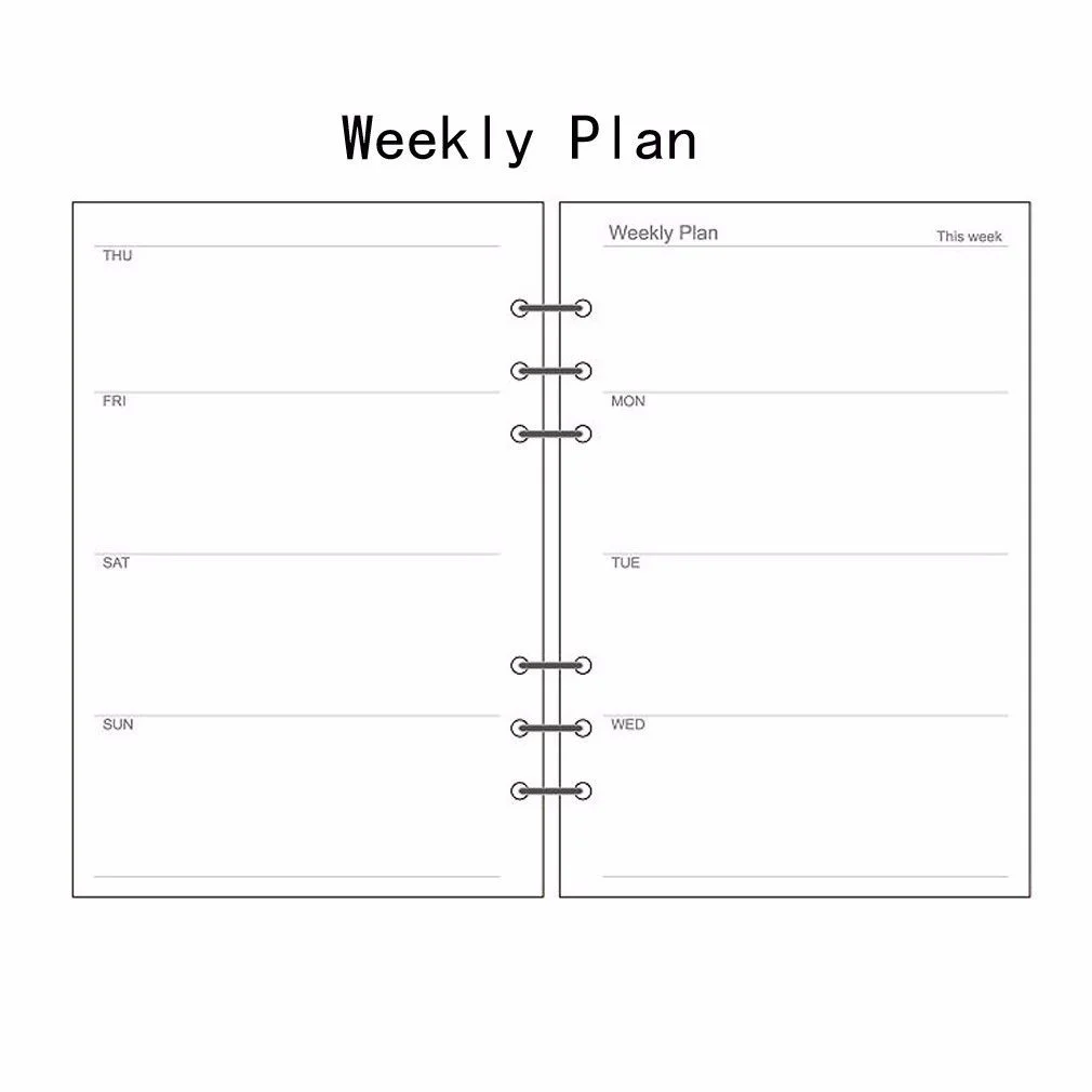 A5/A6/A7 еженедельник, ежедневник, вставка, заправка, расписание, органайзер, план, 45 листов, канцтовары, офисные, школьные принадлежности