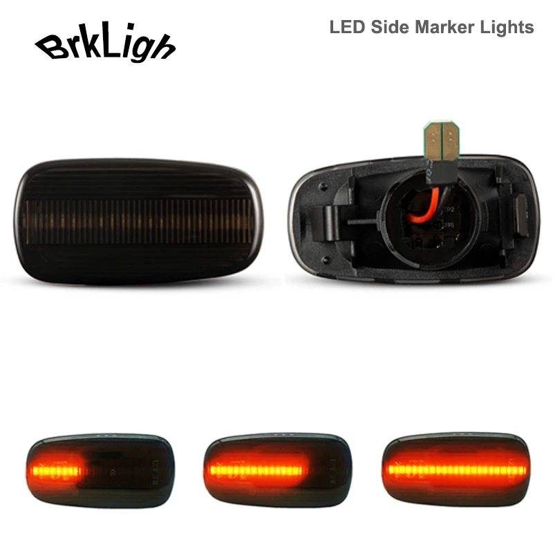 2PcsDynamic Amber LED Side Marker Light Tuan Signal Lamp For Toyota Prius Kluger Wish RAV4 Altezza Crown Land Cruiser Isis Lexus