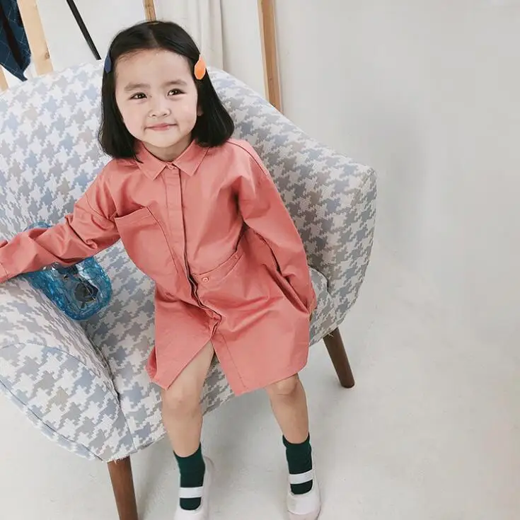 Платье для девочек в Корейском стиле Модные осенние хлопковые платья для девочек от 1 до 7 лет PZ412