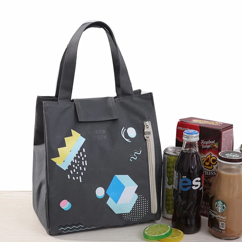 Женская сумка, сумка для обеда, одноцветная, холщовая, с принтом, маленькая, свежая, сумка - Цвет: Brown