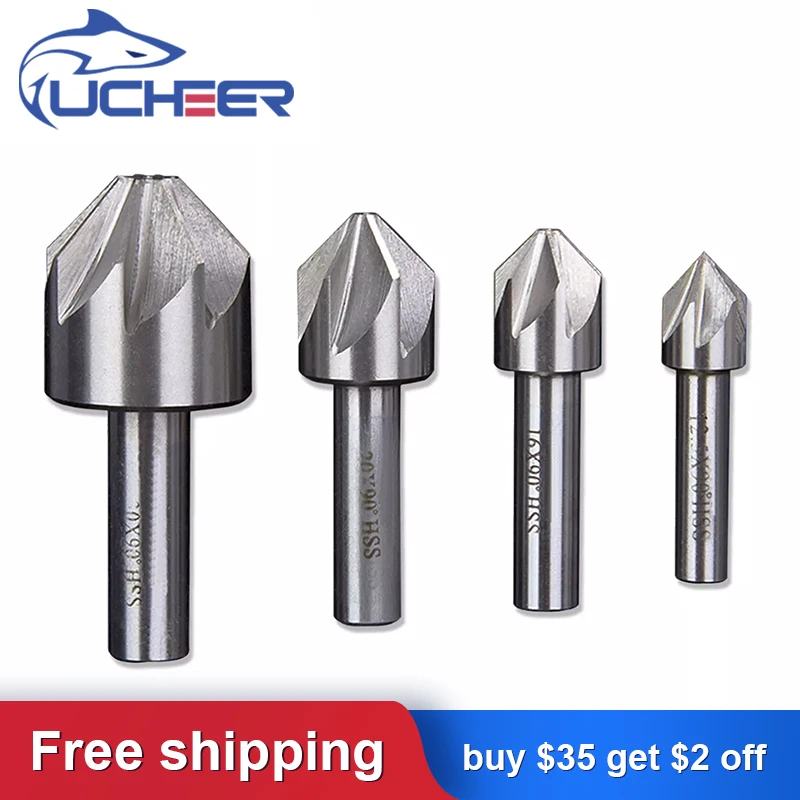 Конический зенкер UCHEER 1 шт./компл. 12 5/16/20/30 мм из быстрорежущей стали с 6/8 канавками
