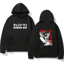 

Chainsaw Man Anime Hoodies Chainsaw Man Riding Shark Print Hoodie Unisex Winter Street Youth Fashion Fleece Pullover Sweatshirts