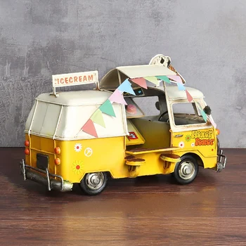

Retro Metal Nostalgic RV camper Car Model Volkswagen Bus Car Decoration Children's Room Coffee Shop Display Figurines Artware