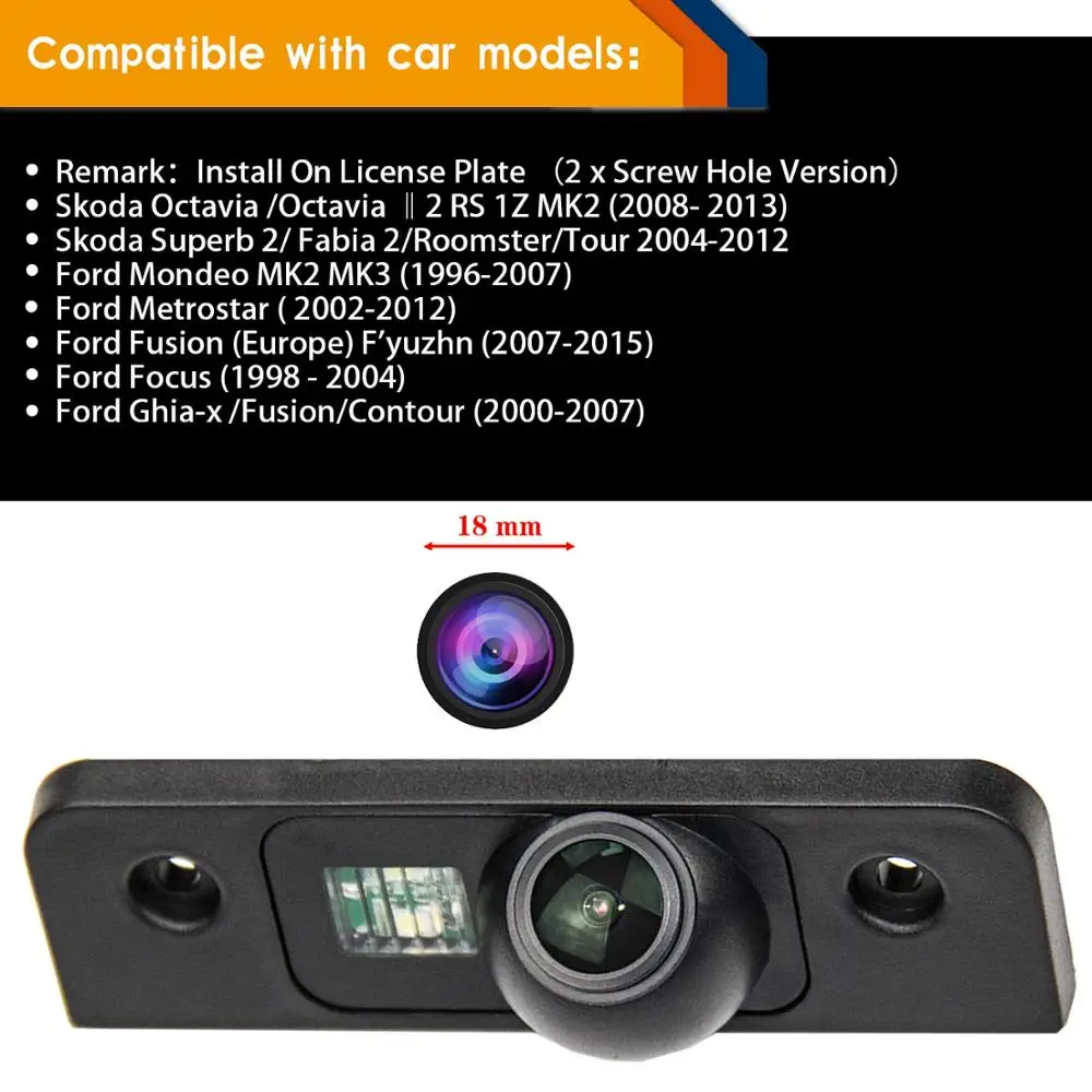 1280x720p камера заднего вида для Skoda Octavia 2008 2013 Ford Mondeo MK2 MK3 Fiesta ST MK5 / Classic Ikon|Камера авто|