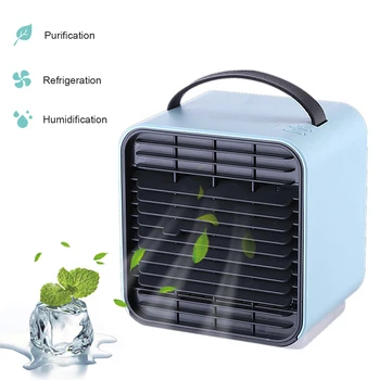 

In Stock Fast Shipping Mini Portable Air Conditioner Negative Ion Air Purification Humidification Cooling Fan Home Office School