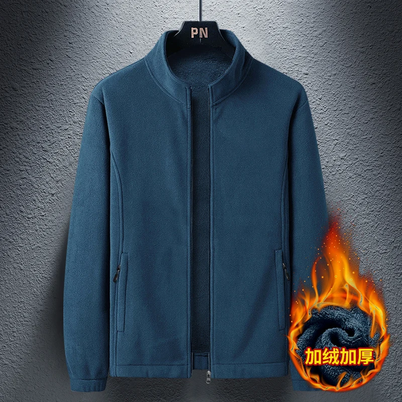 jeans jacket for men Men's Winter Fleece Jacket Coat Polar Fleece Thick Warm Stand Outdoor Jacket Fashion Trand Casual Streetwear Jacket Men Clothing jeans jacket for men