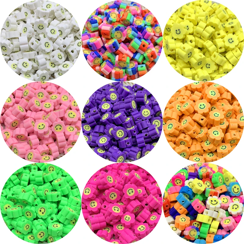 Clay Beads Jewelry Making Polymer Clay Beads Flowers Smileys Making