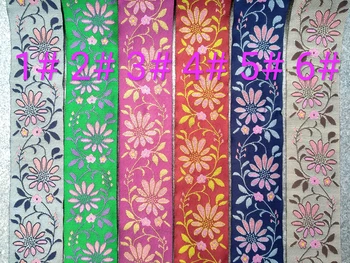 

High Quality 50MMX10yard/lot Small daisy pattern embroideryJacquard woven Ribbon Lace DIY Belt Accessories Lace Trim