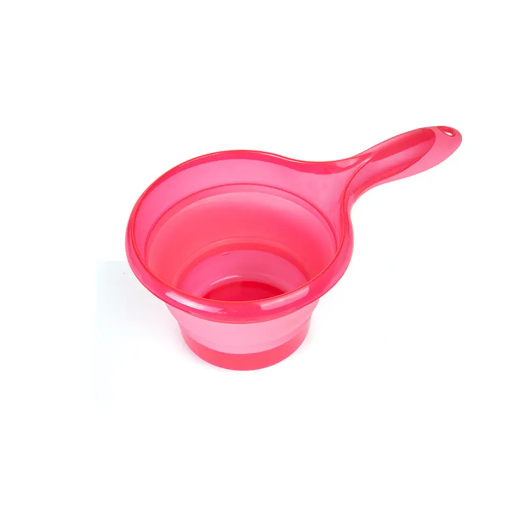 СКЛАДНОЙ КОВШ для воды складная ложка кухня ванная комната Совок Ванна Душ Стиральная JAN88 - Цвет: Розовый