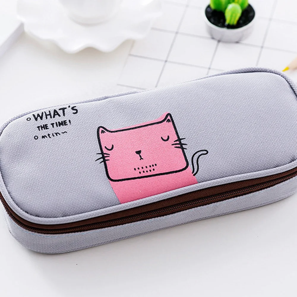 Pencil Case Cute High Capacity Pencil Pouch Stationery Organizer Multifunction Cosmetic Makeup Bag School Office Supplies Zipper
