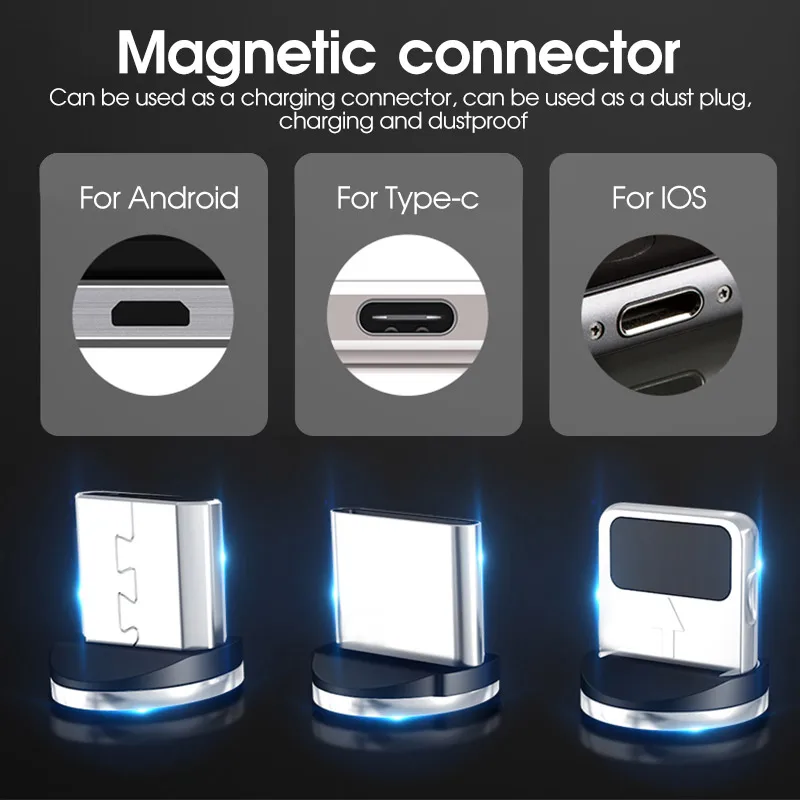 Магнитный кабель 3 в 1 для iPhone, usb type C, Micro USB, кабель для мобильного телефона, магнитный кабель для телефона, кабель для Android type-C