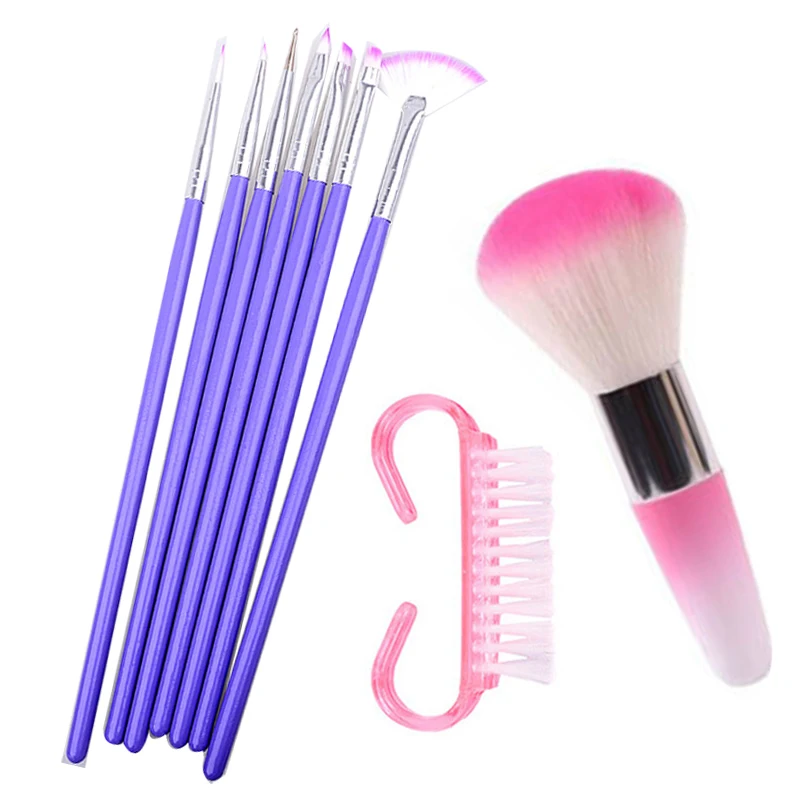 1Set DIY Nail Art Tools Nail Dotting Pen Acrylic Manicure Accesories Beads Rhinestone Picker Painting Nail Art Pen Brush Set