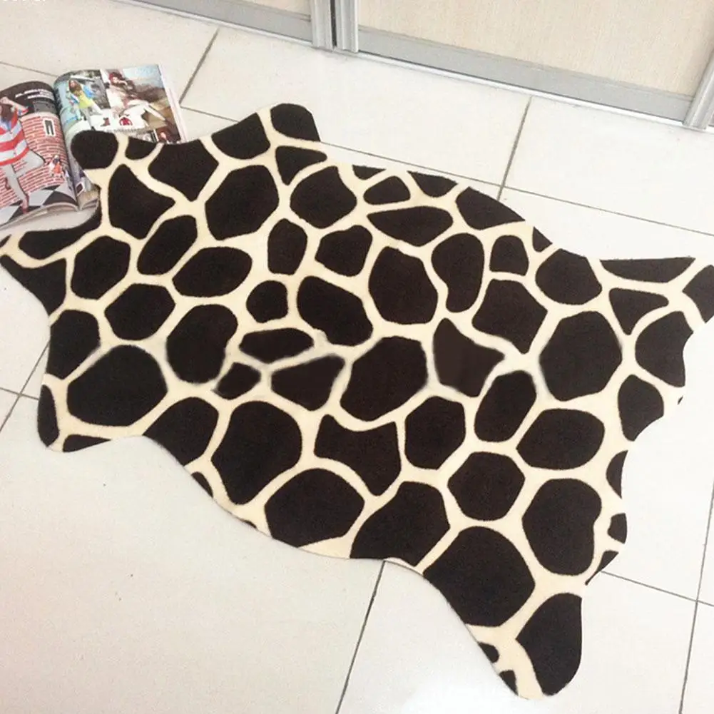 leopard rug Zebra carpet Cowhide Rug Tiger Lion panda wolf Giraffe Deer wild Animal faux skin carpet nonslip anti-skip kids rug