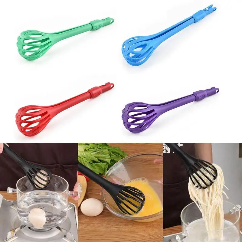 Two-in-one Spaghetti Noodle Clip Egg Beater Egg Clip Salad Mixer Anti-scalding Food Clip Noodle Tongs Pasta Spaghetti Tongs Tool