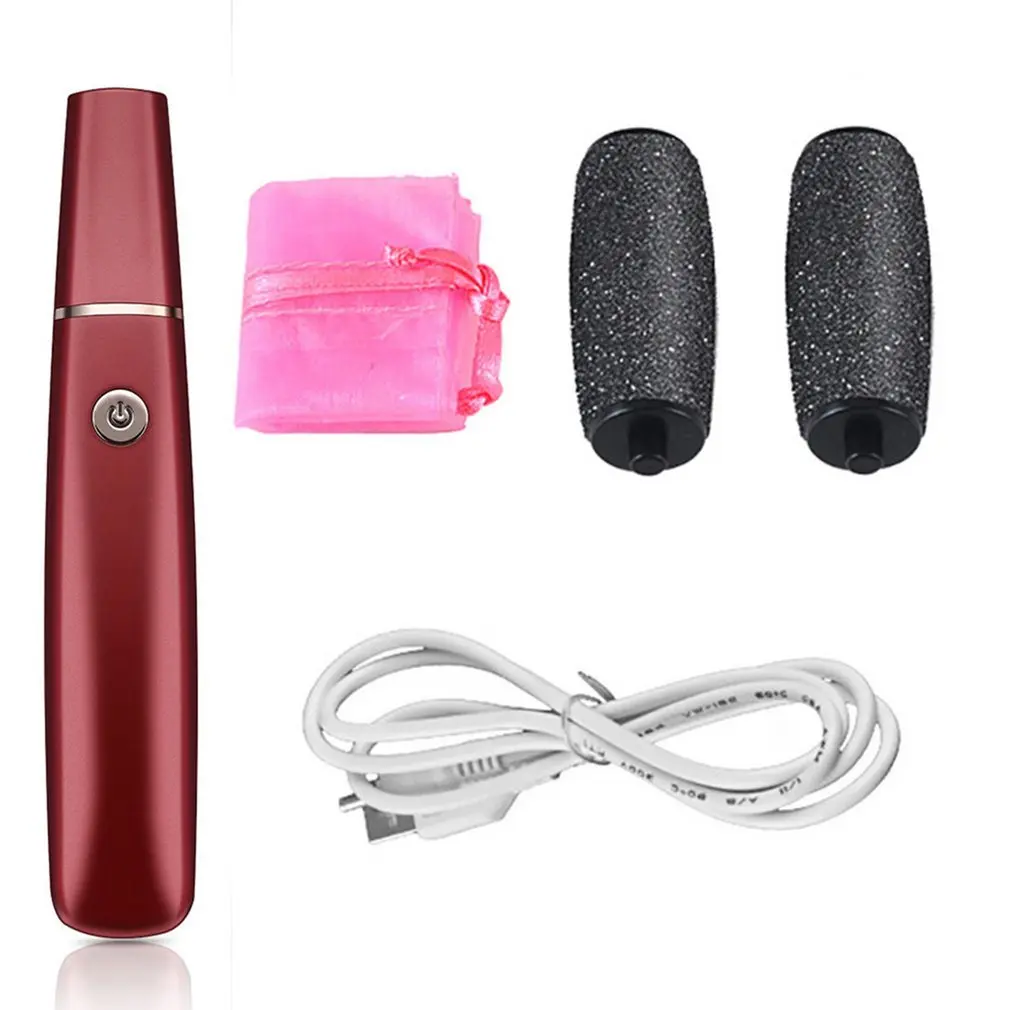 Красный Portable Size USB Rechargeable Electric Foot Care Tool Handheld Design Dead Removal Exfoliator Heel Cuticles Remover Hot Sale - Цвет: Красный