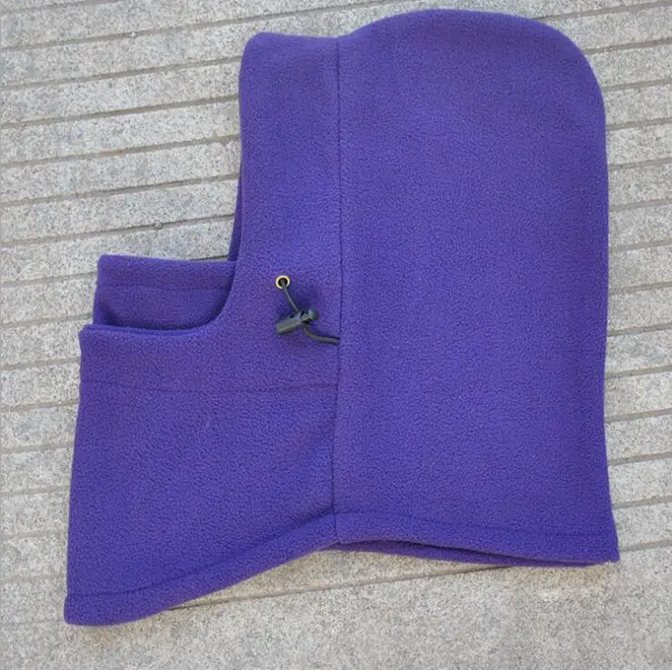 Winter Outdoor Bike Fleece Head Scarf Thicken Windproof Thermal Elastic Bicycle Hat Men Women Cycling Face Shield Neck Cover - Цвет: Purple
