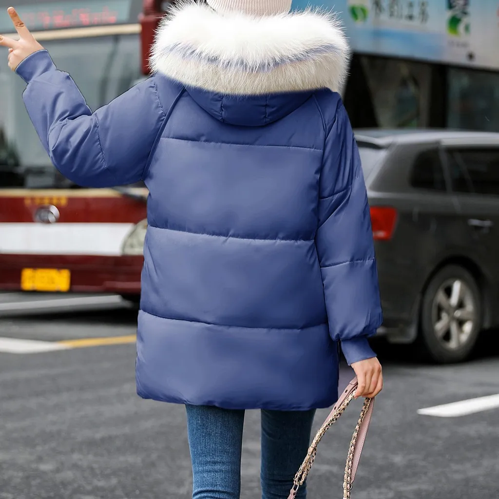Новое поступление зимняя куртка женская с капюшоном с мехом модная Высококачественная парка Теплая утолщенная верхняя одежда женские пальто парки# J30