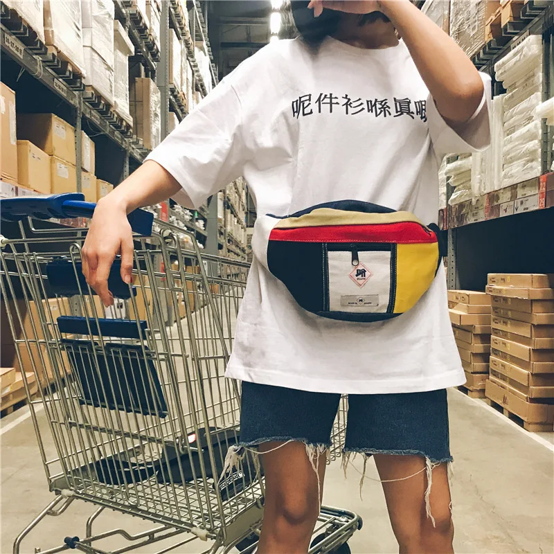

Popular Brand Street Couples Shoulder Bag Trend Contrast Color Retro Chest Bag Wallet Versitile Fashion Shoulder Bag Men And Wom