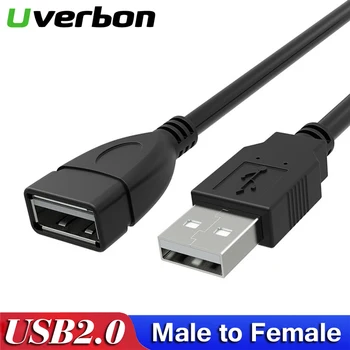 

Uverbon Fast Speed Black USB 2.0 Male To Female Extension Cable Connector Adapter Cable Cord Kable for Mouse USB Flash Drive
