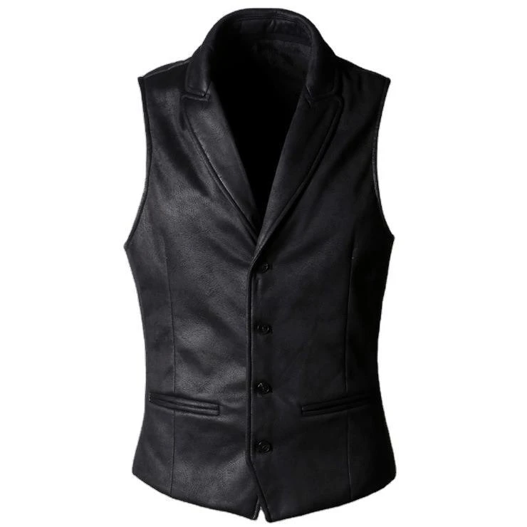 Winter Men's Vest Waistcoat Western Style Jacket Single Breasted Faux Suede  Leather Black Brown|Vests & Waistcoats| - AliExpress