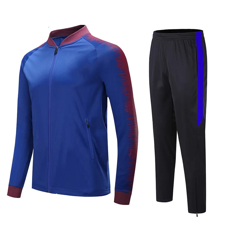 Спортивный костюм для женщин, комплект из 2 предметов, Мужская одежда, футбольный костюм, Мужская школьная форма, спортивные костюмы, спортивный костюм для бега, беговая дорожка, костюм - Цвет: blue
