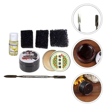 

1 Set Creative Spatula Makeup Skin Wax Set Stipple Sponge for Party Halloween